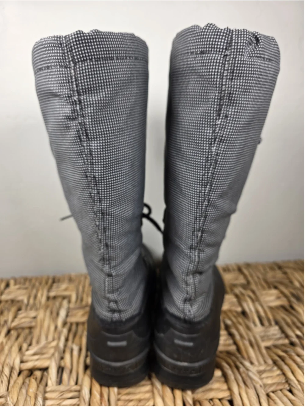Vintage Sorel Kaufman Canada Women 8 Snow Boots Black Gray Made in Canada Winter